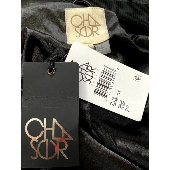 Chaser Faux Lamby Black Vegan Fur Bomber Jacket L NWT - Picture 11 of 16